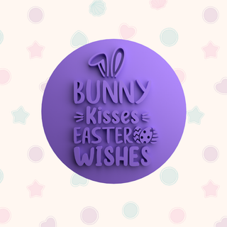 Bunny Kisses Easter Wishes Fondant Stamp for Embossed Cookies