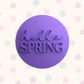 Hello Spring Fondant Stamp for Embossed Cookies