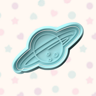 Space Themed Fondant Stamp with Matching Cutter - Baking Embosser Set