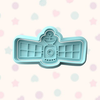 Space Themed Fondant Stamp with Matching Cutter - Baking Embosser Set