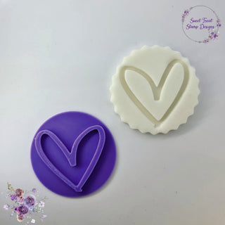 Large heart fondant stamp