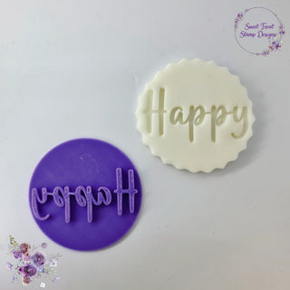 Happy birthday fondant stamp