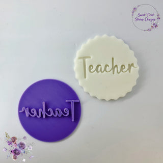 Teacher fondant stamp