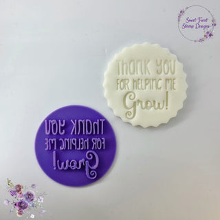 Thank you for helping me grow fondant embossing stamp cupcake icing cookies
