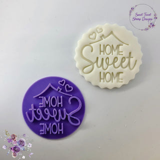 Home sweet home fondant stamp embosser cupcake icing