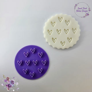 Scattered hearts fondant stamp