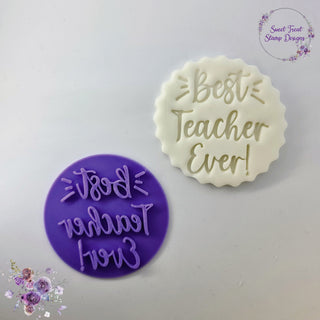 Best teacher fondant stamp