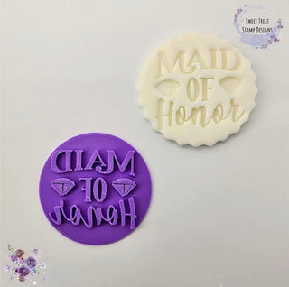Maid of Honor Bridal Party Fondant Stamp