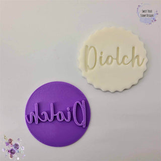 Diolch Welsh Thank You Fondant Stamp Cookie Embosser