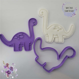 Dinosaur Fondant Stamp Embosser with Cookie Cutter Set Kids Birthday Cupcake Icing Cookie