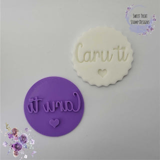 Caru Ti Love You Welsh Valentines Fondant Stamp Embosser