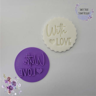 With Love Heart Valentines Day Fondant Stamp Embosser