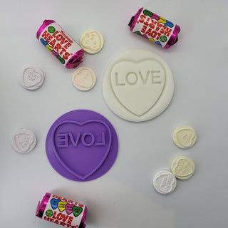 Love Heart Sweets Themed Valentines Fondant Stamp Embosser