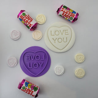Love Heart Sweets Themed Valentines Fondant Stamp Embosser