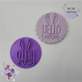 Hello Easter Fondant Stamp Cookie Embosser