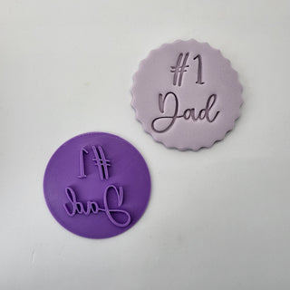 Number 1 Dad Father's Day fondant stamp cookie embosser