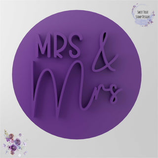 Mrs & Mrs fondant stamp cookie embosser