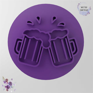 Cheers Beers fondant stamp cookie embosser