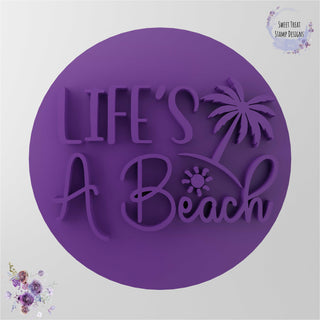 Life's A Beach fondant stamp cookie embosser