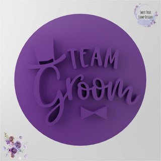 Team Groom fondant stamp cookie embosser