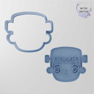 Kids Frankenstein Halloween Fondant Stamp & Cutter Embosser Set