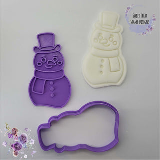 Christmas Snowman Fondant Stamp & Cutter Embosser | 2 Designs
