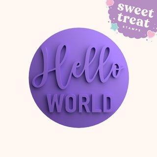 Hello World baby shower fondant stamp embosser