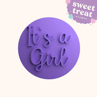 Its a Girl baby shower fondant stamp embosser