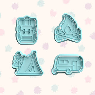 Camping Fondant Stamp & Cutter Embosser Set