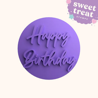 Happy Birthday Style 4 fondant stamp embosser