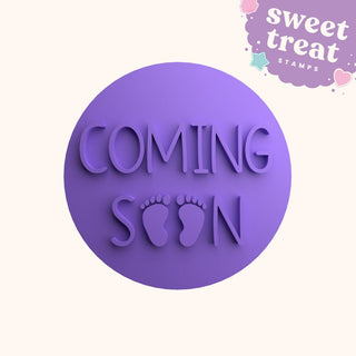 Coming Soon baby shower fondant stamp embosser