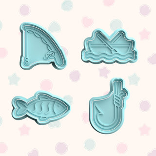Fishing Fondant Stamp & Cutter Embosser Set
