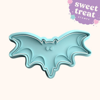 Halloween Bat Fondant Stamp with Matching Cutter - Baking Embosser Set