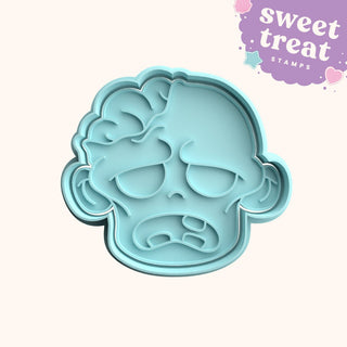Halloween Zombie Fondant Stamp with Matching Cutter - Baking Embosser Set