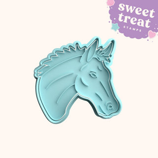 Horses Head Fondant Stamp with Matching Cutter - Baking Embosser Set