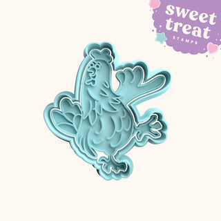 Hen Chicken Fondant Stamp & Cutter Embosser Set