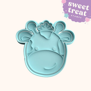 Cow Fondant Stamp with Matching Cutter - Baking Embosser Set