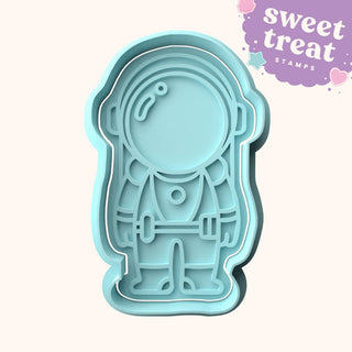 Astronaut Space Fondant Stamp with Matching Cutter - Baking Embosser Set