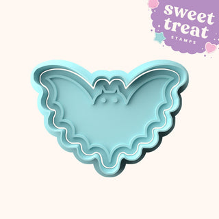 Halloween Bat Fondant Stamp with Matching Cutter - Baking Embosser Set