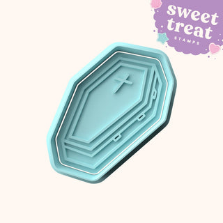 Halloween Coffin Fondant Stamp with Matching Cutter - Baking Embosser Set