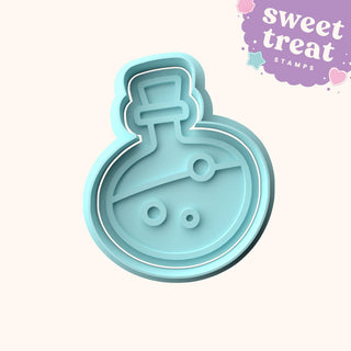 Halloween Potion Fondant Stamp with Matching Cutter - Baking Embosser Set