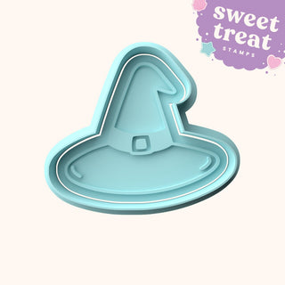 Halloween Witch Hat Fondant Stamp with Matching Cutter - Baking Embosser Set