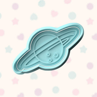 Space Themed Fondant Stamp with Matching Cutter - Baking Embosser Set