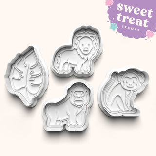 Jungle Themed Fondant Stamp with Matching Cutter - Baking Embosser Set