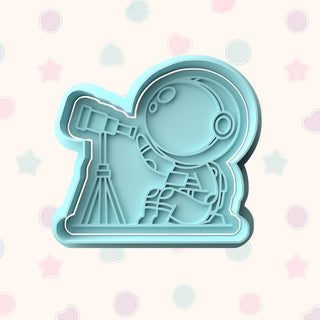 Little Astronaut Themed Fondant Stamp with Matching Cutter - Baking Embosser Set