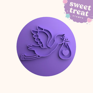 Baby Shower Stork Fondant Stamp Embosser