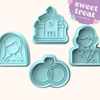 Wedding Fondant Stamp & Cutter Embosser Set
