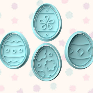 Easter Eggs Fondant Stamp & Cutter Embosser Set
