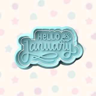 Hello Months of the Year Fondant Stamp & Cutter Embosser Set