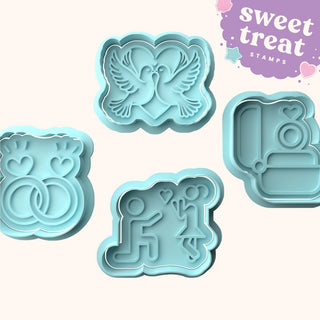 Engagement Fondant Stamp & Cutter Embosser Set